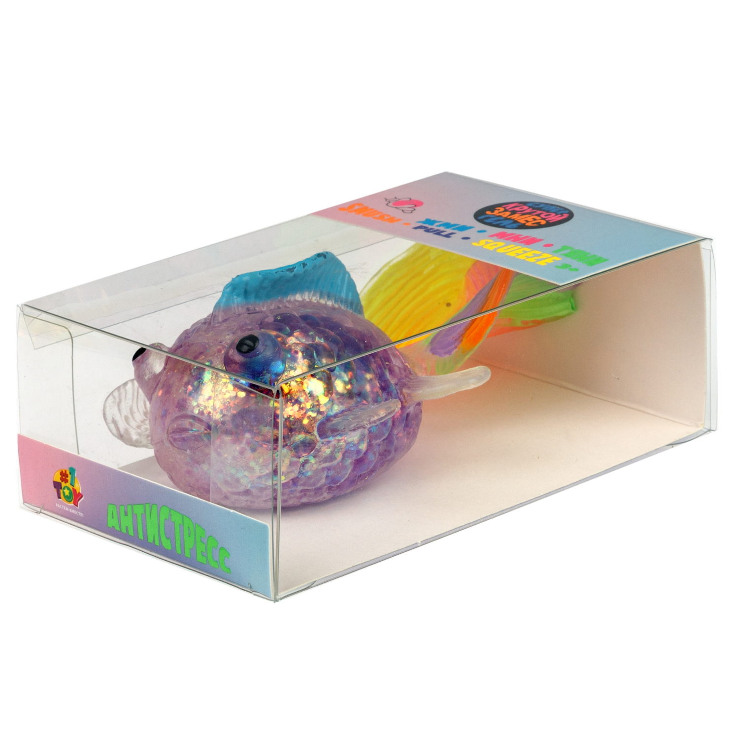 Антистресс-игрушка 1TOY Крутой замес Супергель рыбка, 12х8х5,5 см