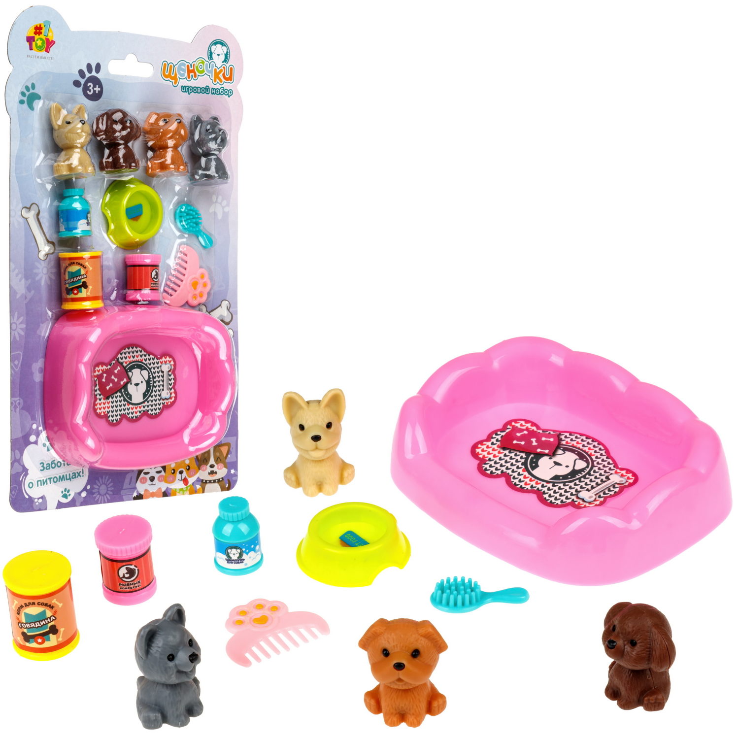 Игровой набор 1TOY "Щеночки", в ассортименте