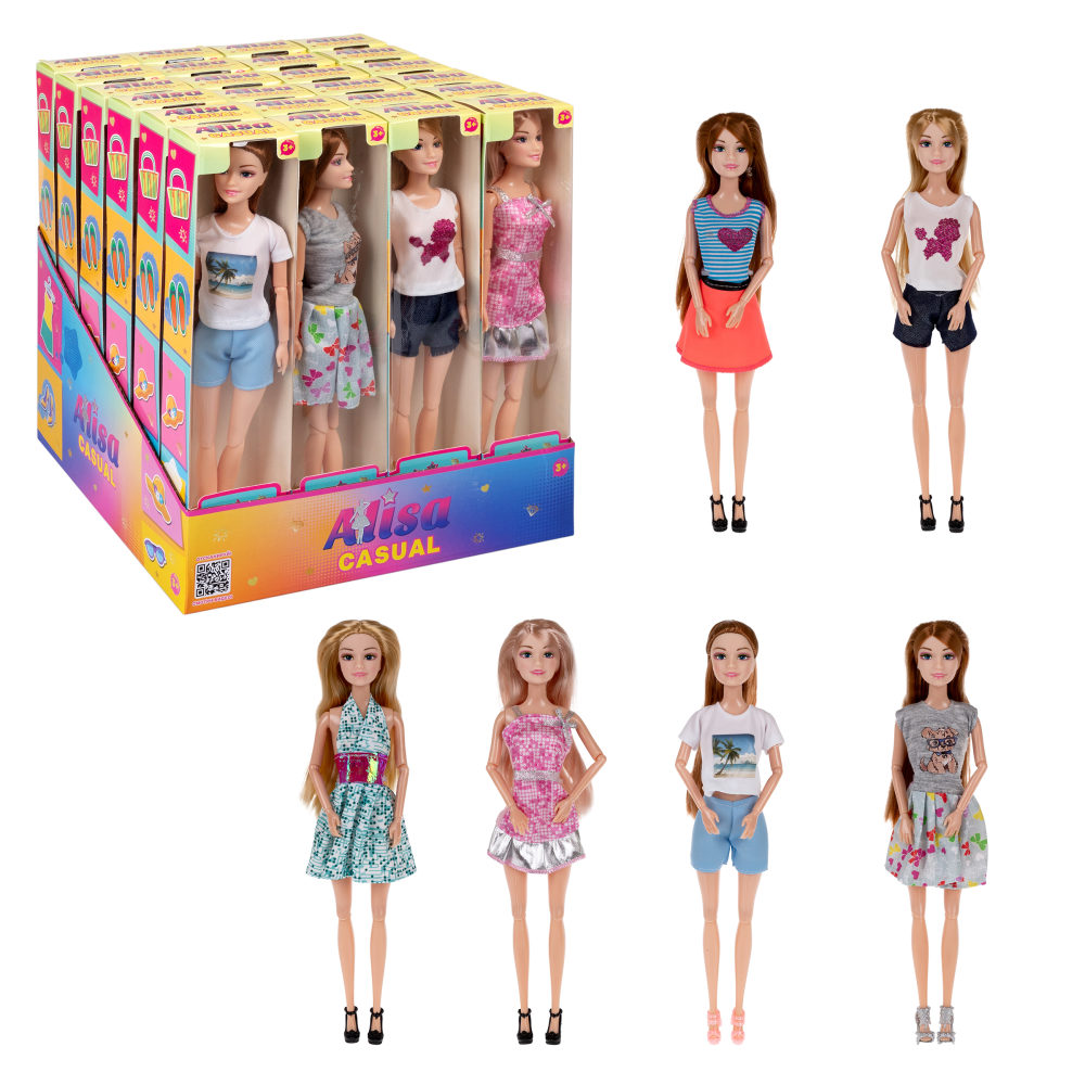 Кукла Alisa Casual в повседневной одежде, с гнущимися руками и ногами, 29 см, в ассортименте, 1 шт.