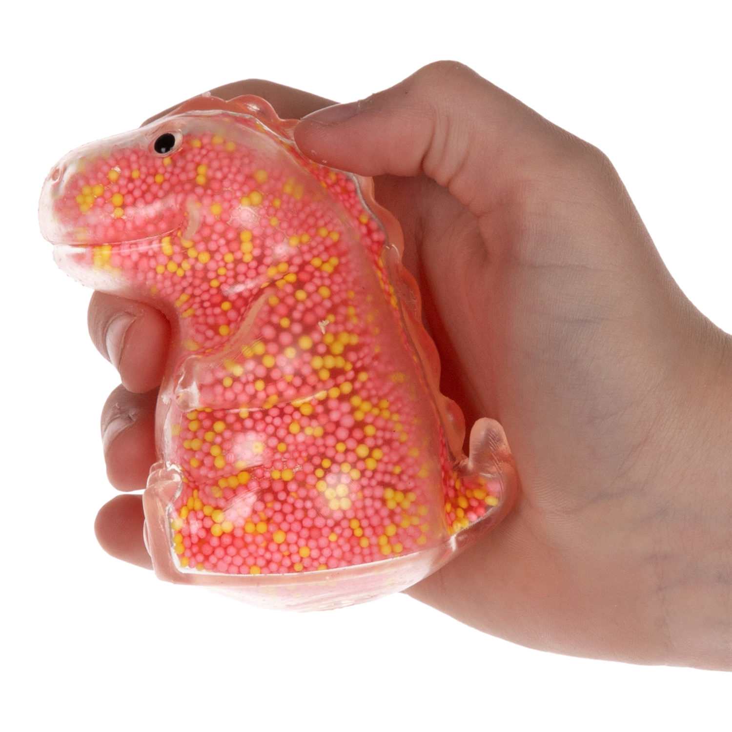 1toy Жмяка динозавр с пенопластовыми шариками, 8х11 см, 4 вида в ассортименте