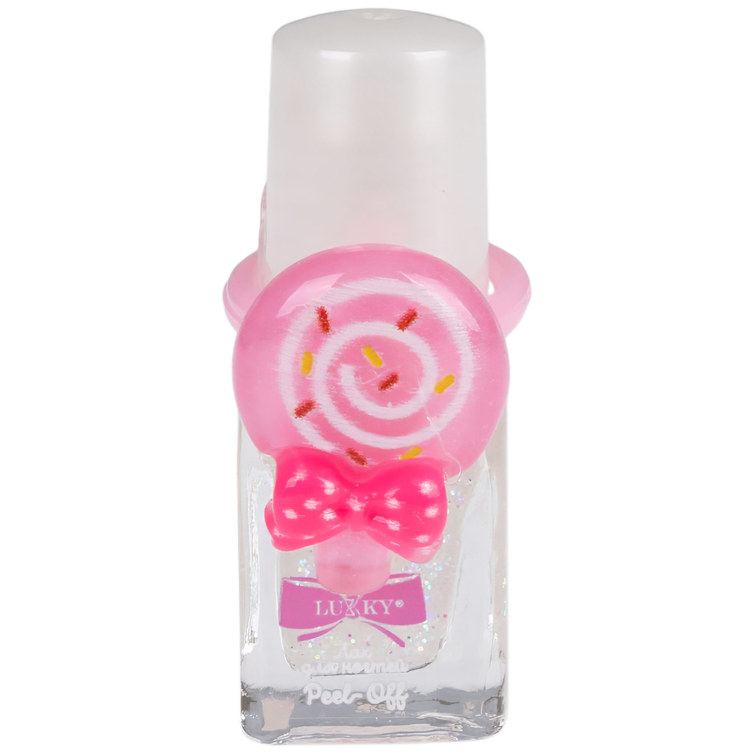 Детский лак для ногтей Lukky peel-off перламутровый с блестками, 2 мл