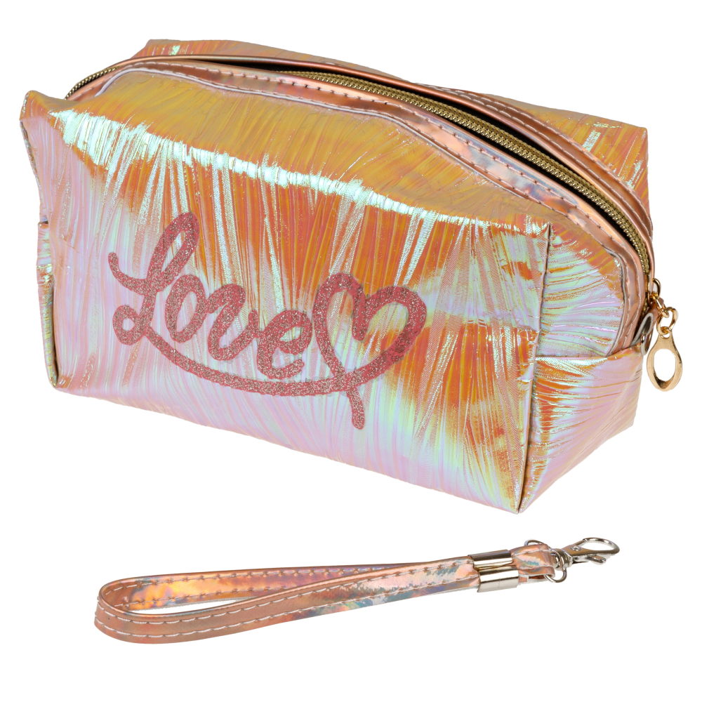 Косметичка блестящая,Lukky Love, 18*8*10,5 см
