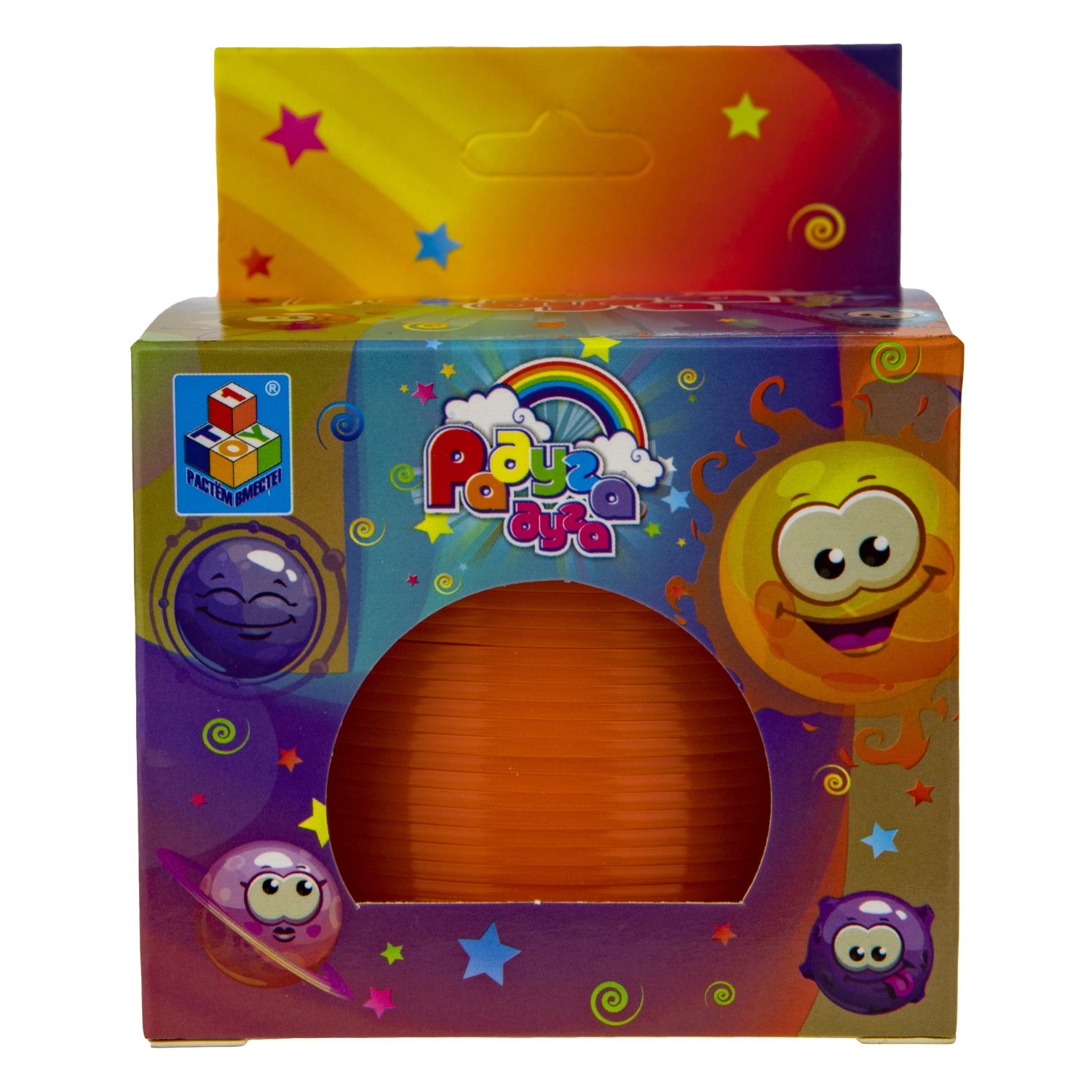 Пружинка радуга 1TOY «Радуга-дуга» Эмоции, 7,5*7,5 см, 6 видов в ассортименте