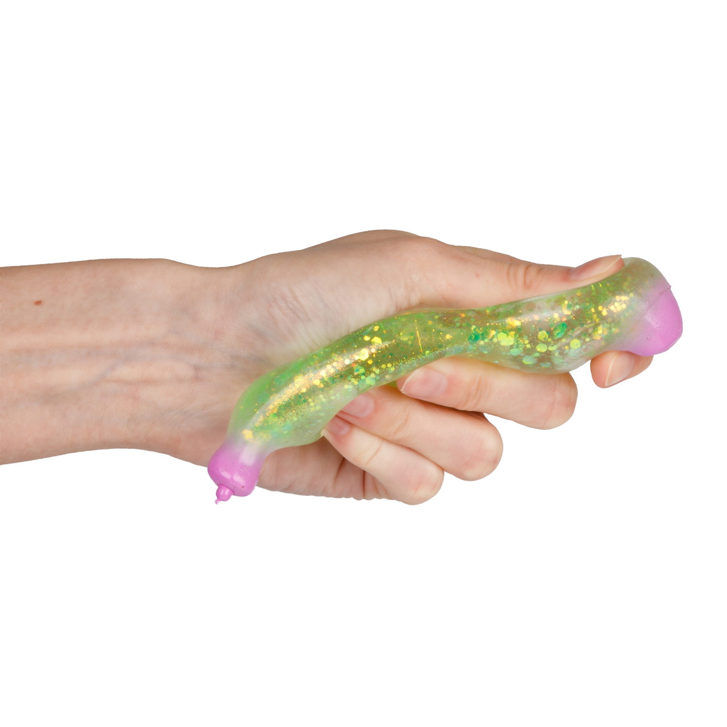 Антистресс-игрушка для рук 1TOY Крутой замес Супергель Банан с блестками, 11 см, 6 цветов в ассортименте