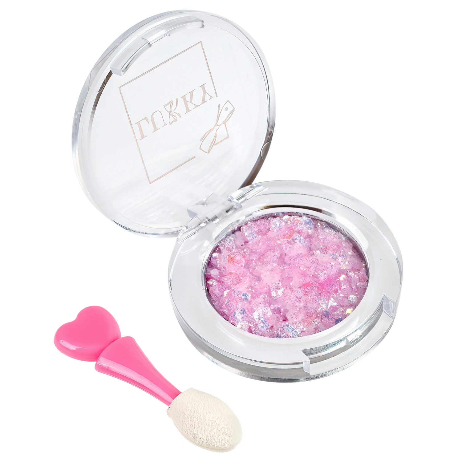 Lukky Дизайнер Сет #6, Розовый Котик,набор: помада для губ, меняющая цвет на розовый, гель-блёстки, стразы для лица, аппликатор