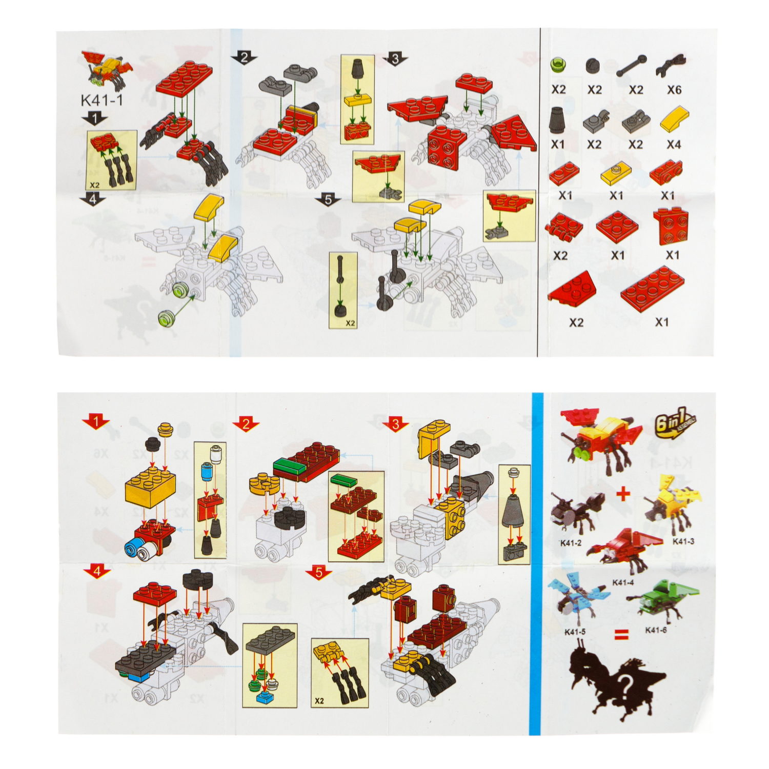 Конструктор 1TOY Blockformers "Микромир", 6 видов, из 6 шт. собирается большой богомол, 1 шт.