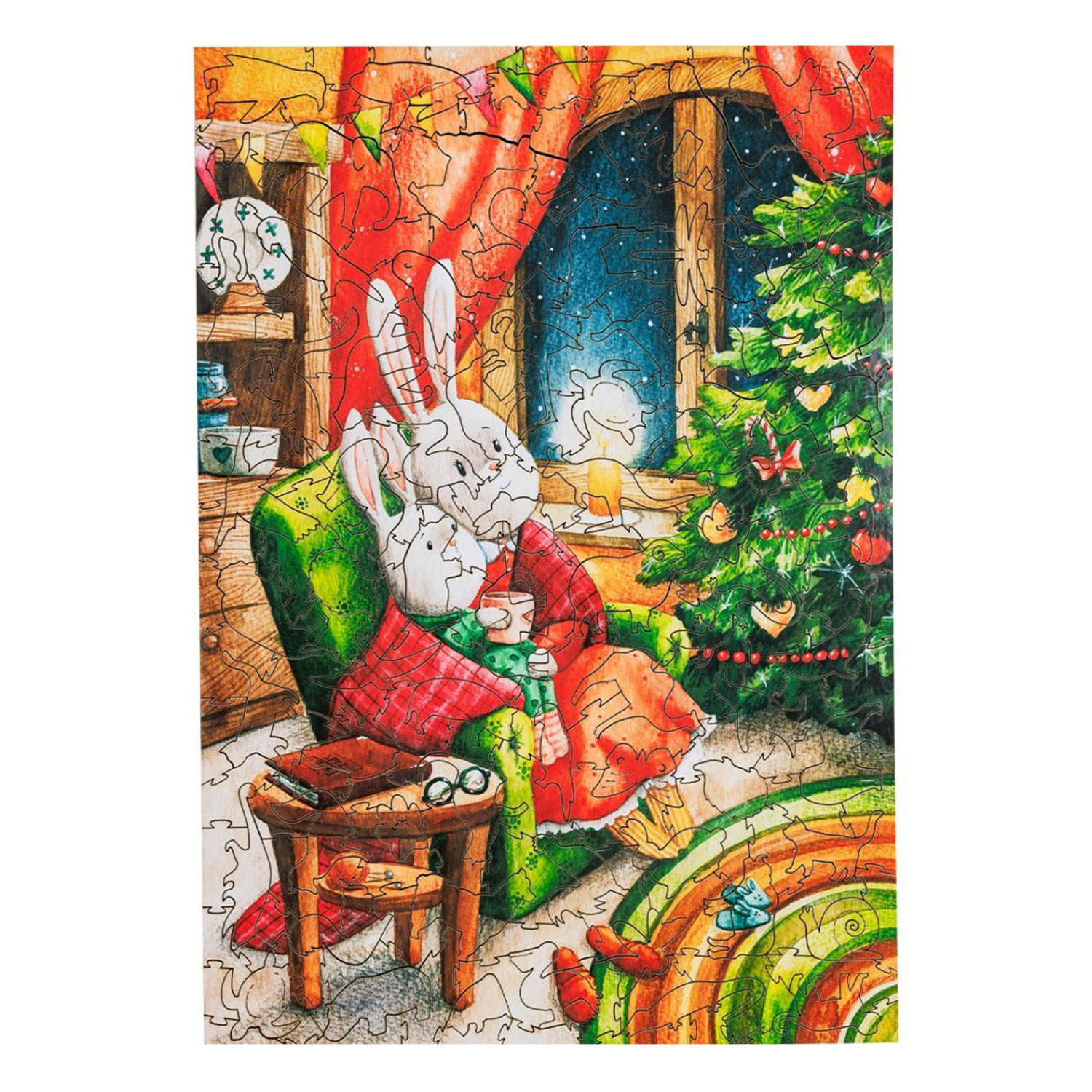 Деревянные пазлы Collection Animation Новогодняя елка, 120 деталей, 20,5х29 см, 12+