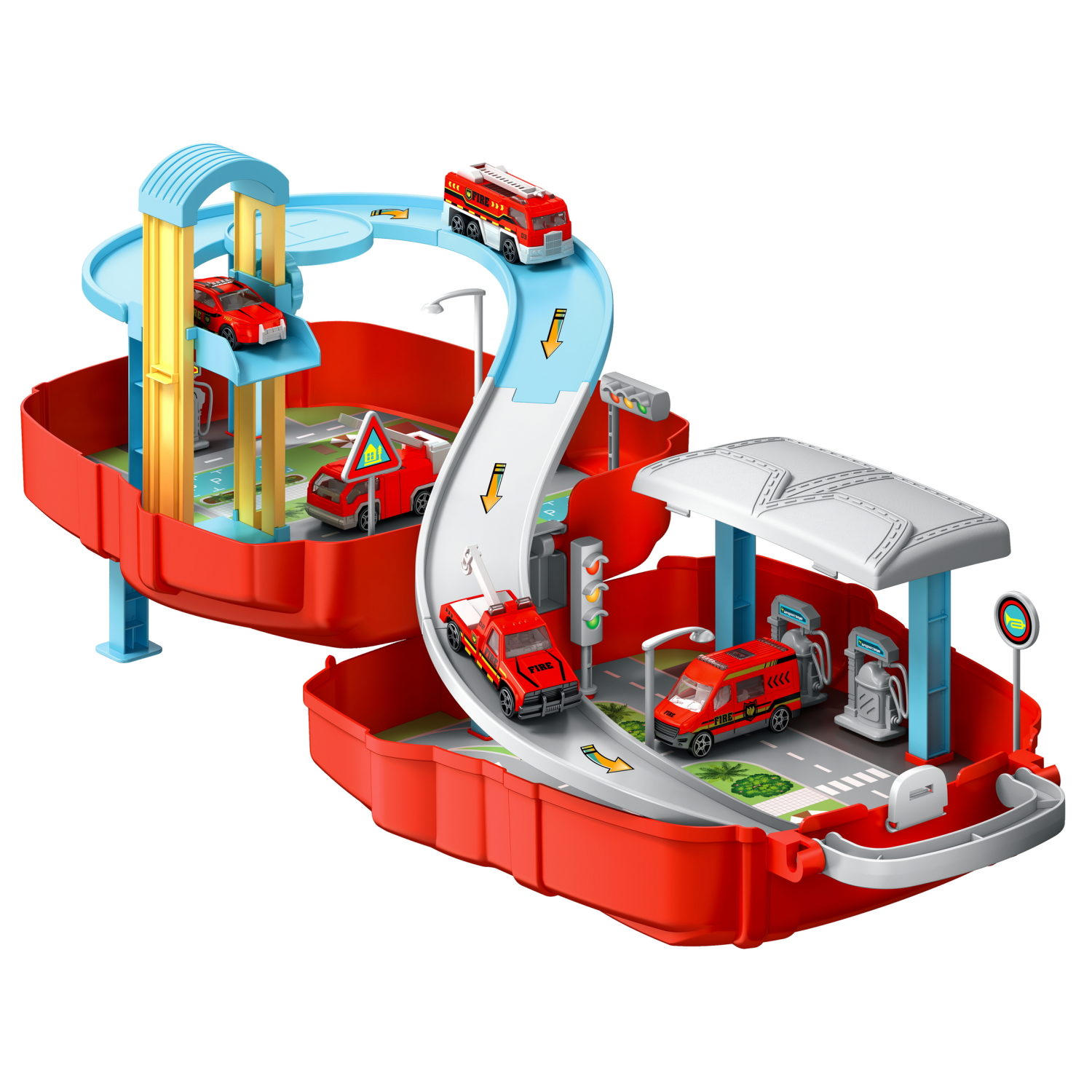 1toy Транспаркинг парковка-рюкзак "Пожарная служба"