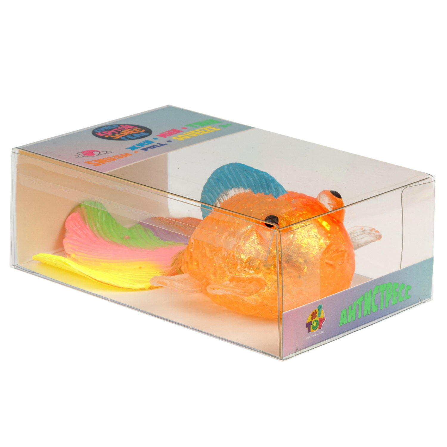 Антистресс-игрушка 1TOY Крутой замес Супергель рыбка, 12х8х5,5 см