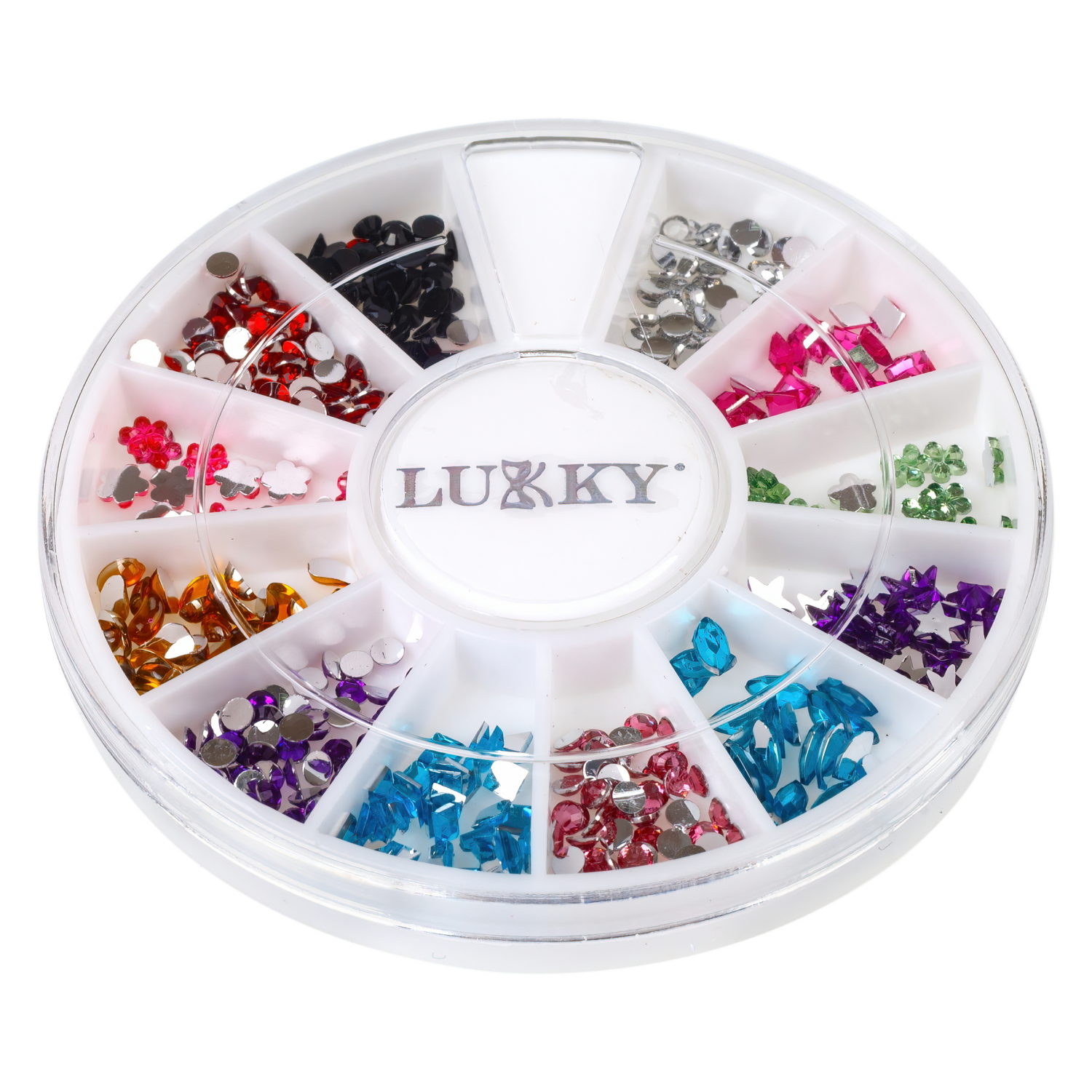 Lukky Бьюти-Дизайн Модный НейлАрт: лаки для ногтей, колечки, блёстки, стразы для ногтей, трафарет, пилочка для ногтей, разделитель для пальчиков, наклейки для ногтей