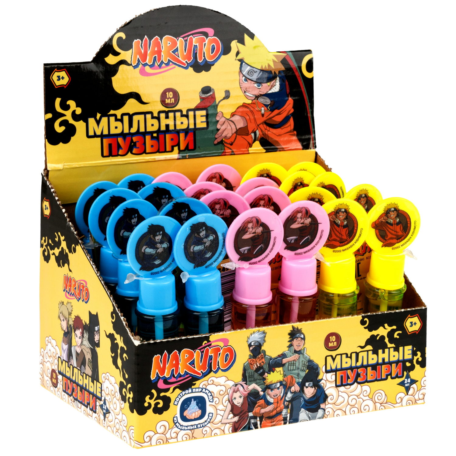 Мыльные пузыри нелопающиеся "Наруто" с кругляшом на крышке, 10 мл