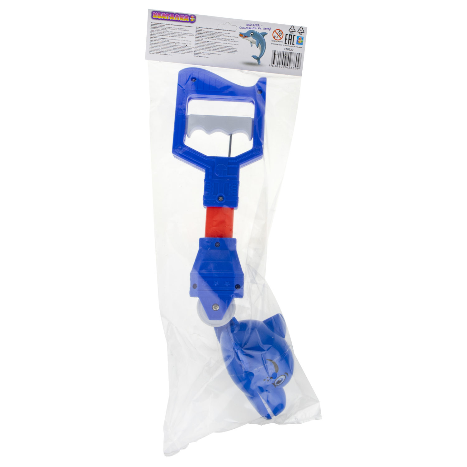 1TOY Хваталка "Дельфин 33*9 см., пакет с хедером