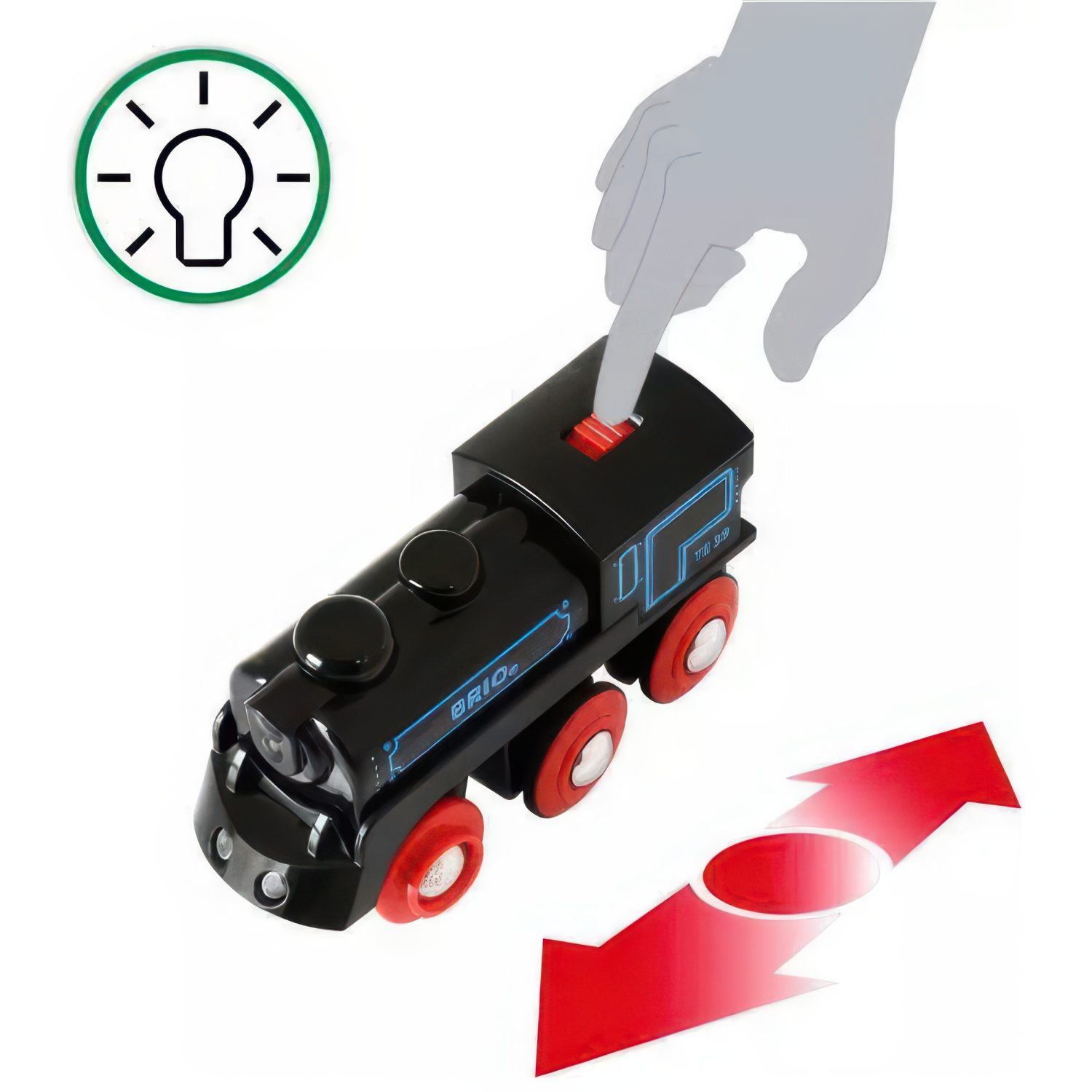 Ретро-паровоз BRIO, со светом, с mini USB-кабелем