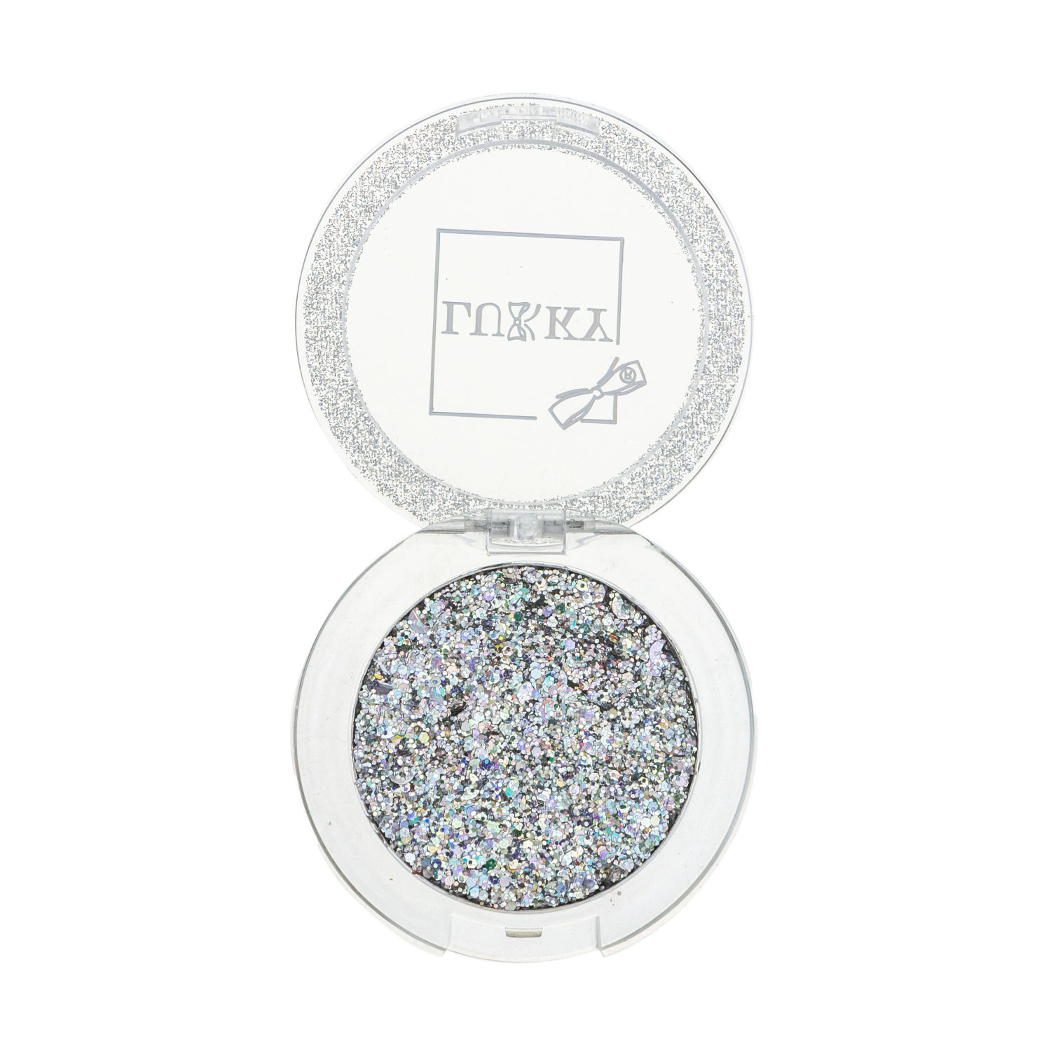 Lukky гель-тени д.век с блёстками и голограф.полумесяцами,цвет:серебряный,с аппликатором,2,5 г,блистер