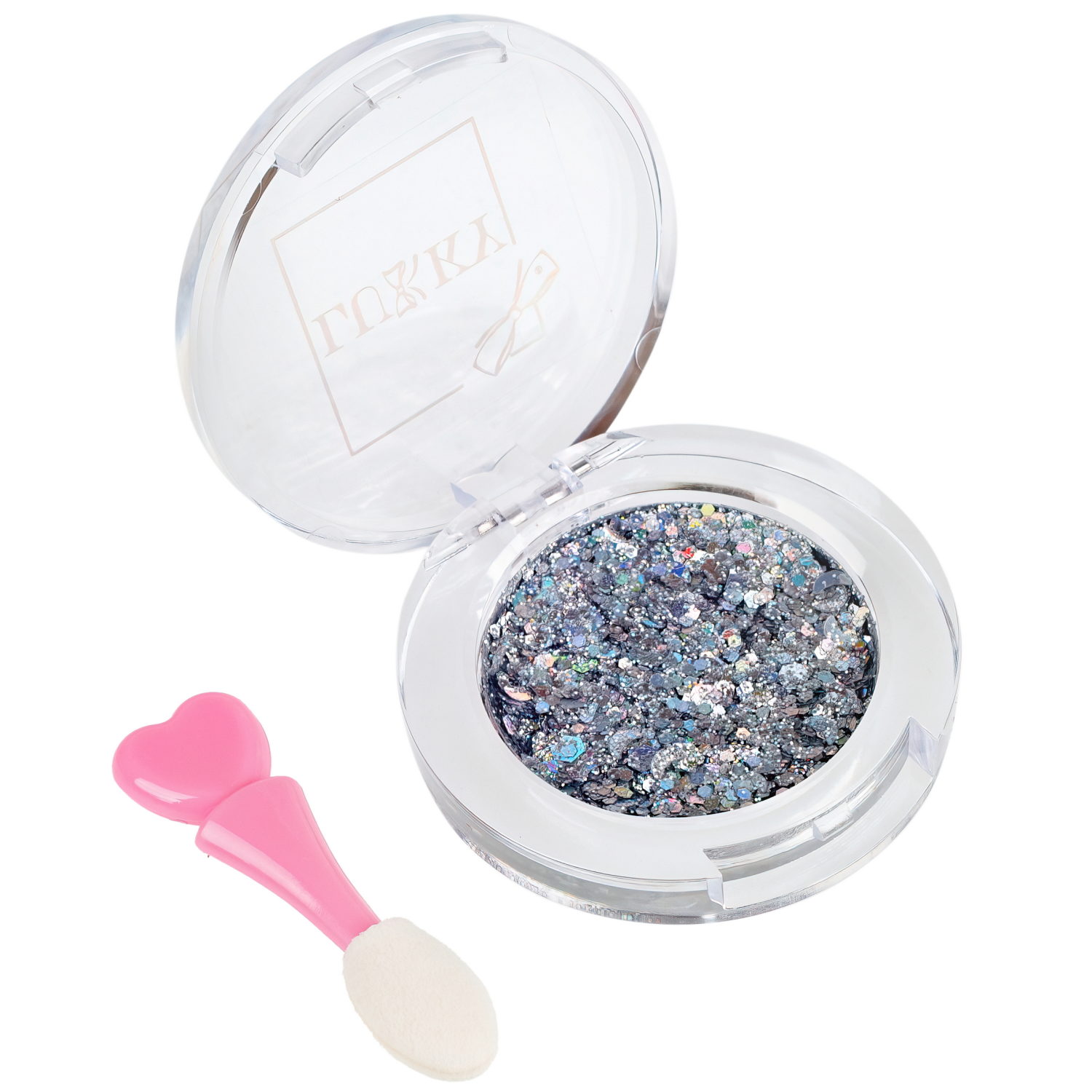 Lukky Дизайнер Сет #6, Сиреневый Котик,набор: помада для губ,меняющая цвет на розовый, гель-блёстки, стразы для лица, аппликатор