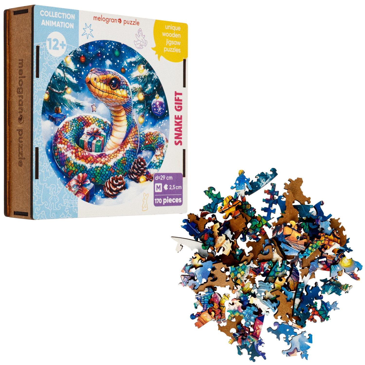 Деревянные пазлы Collection Animation Подарок змеи, 170 деталей