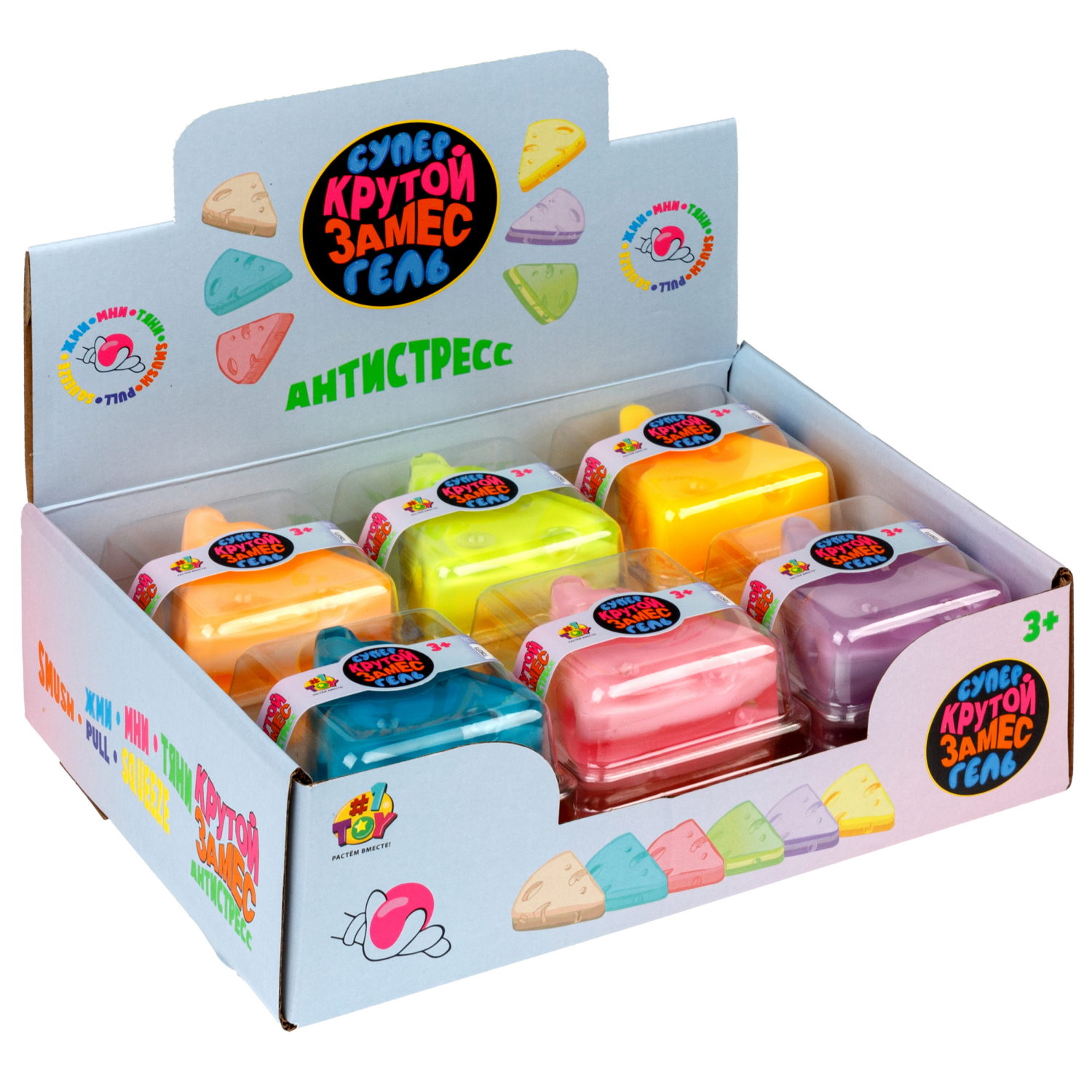 Игрушка-антистресс 1TOY Крутой замес Супергель «Сыр»