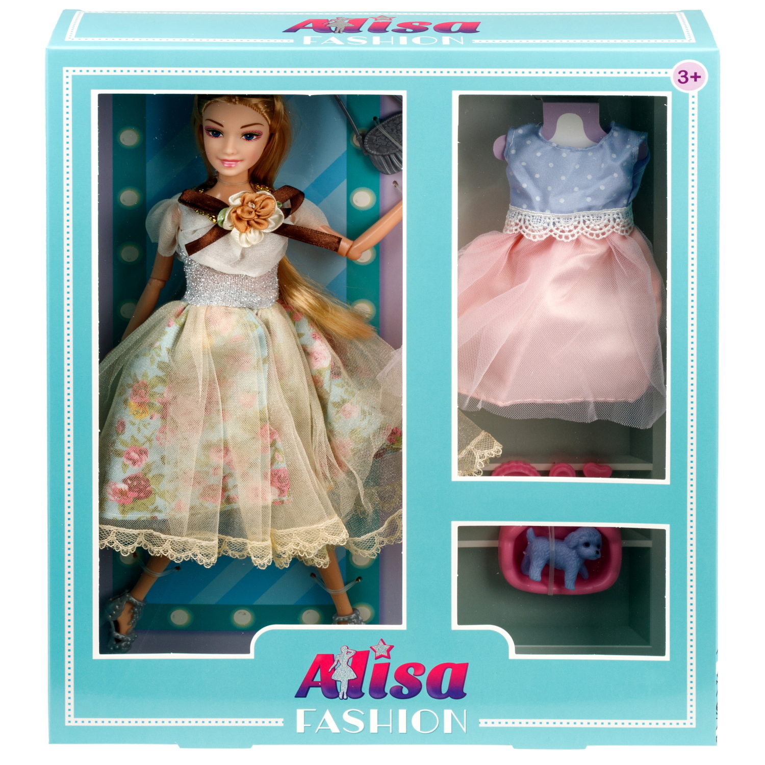 Кукла Alisa Fashion в пышном платье, с аксессурами и питомцем, 29 см
