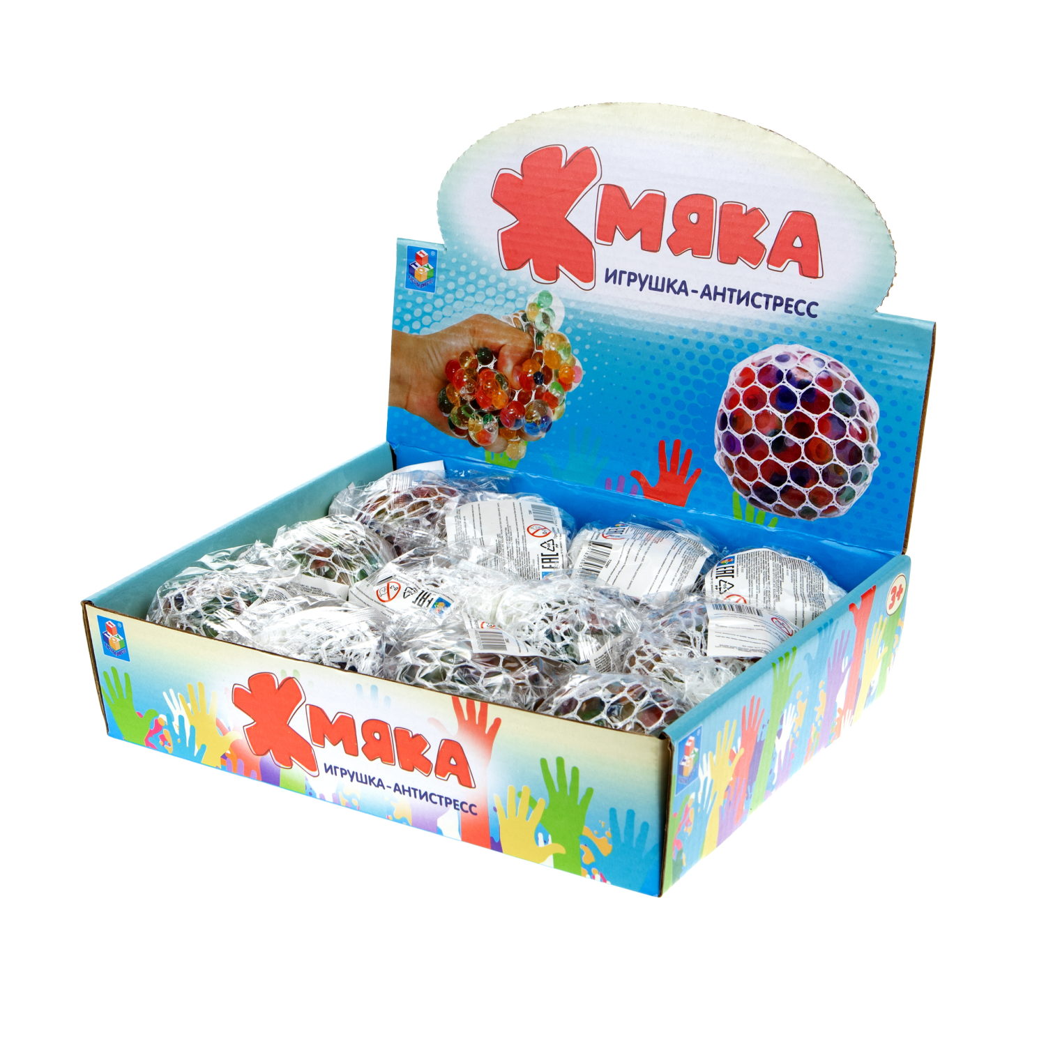 Антистресс-игрушка 1TOY Крутой замес шар с шариками, 6,5 см, в ассортименте