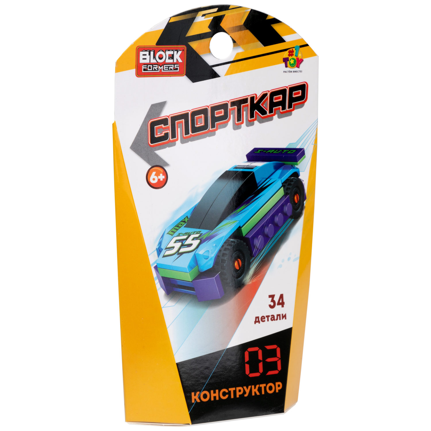 1TOY конструктор Blockformers "Спорткар", в ассортименте 6 видов
