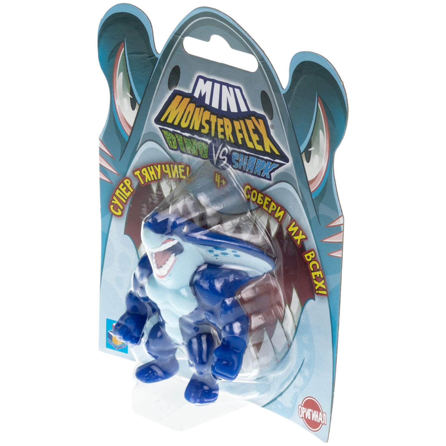 1TOY MONSTER FLEX MINI DINO и SHARK, тянущиеся фигурки, 10 видов в ассортименте