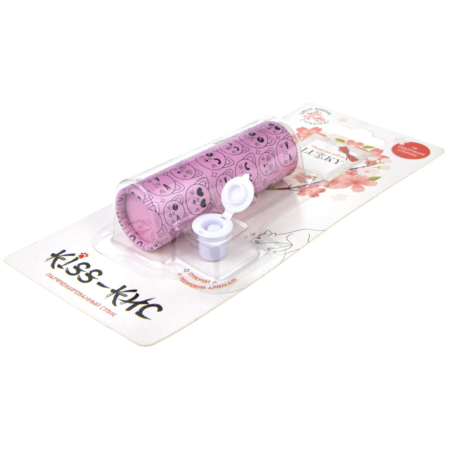 Lukky, Kiss-Кис, парфюмированный стик, цвет вишни, 5 гр, блистер с тестером