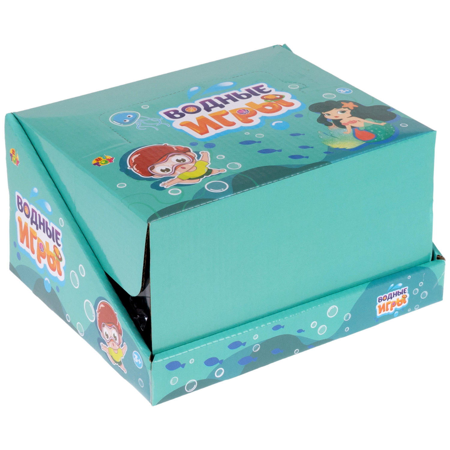 1TOY Игра с водой забрось мячики дайверы, 3 вида в асс. 11,5*6*2см, 24 шт в дисплей боксе
