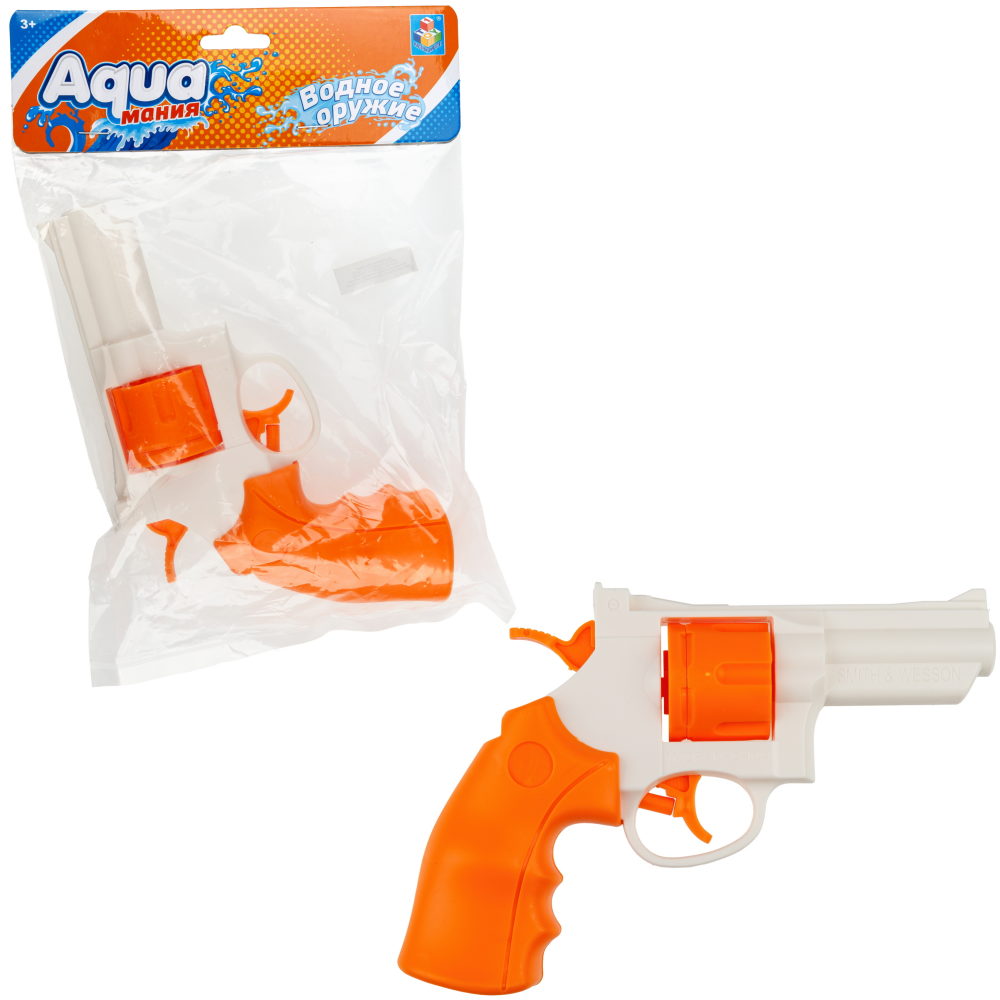 Водное оружие 1TOY Аквамания, револьвер, оранжевый