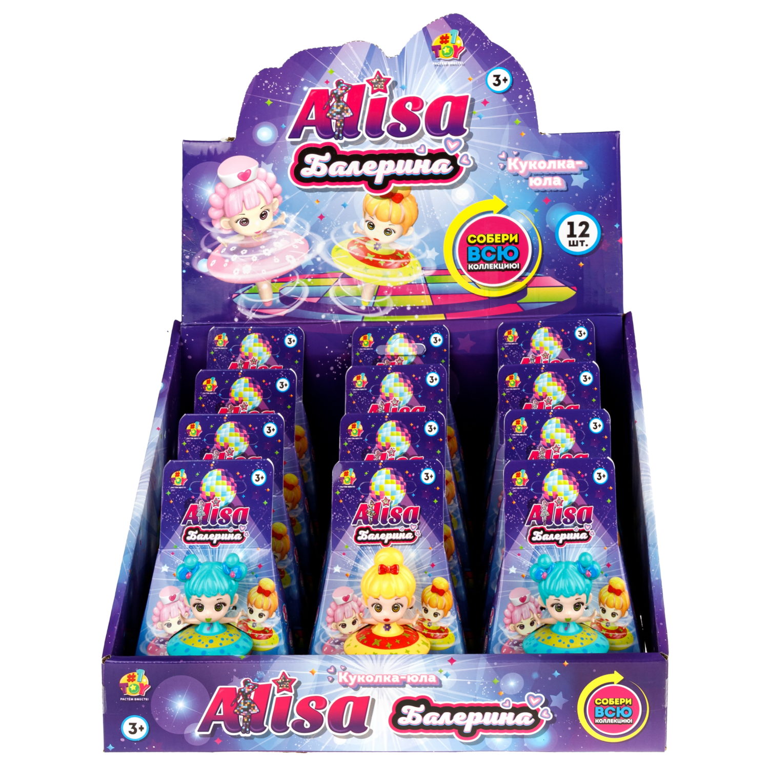 Крутящаяся куколка 1TOY Алиса Балерина, в ассортименте