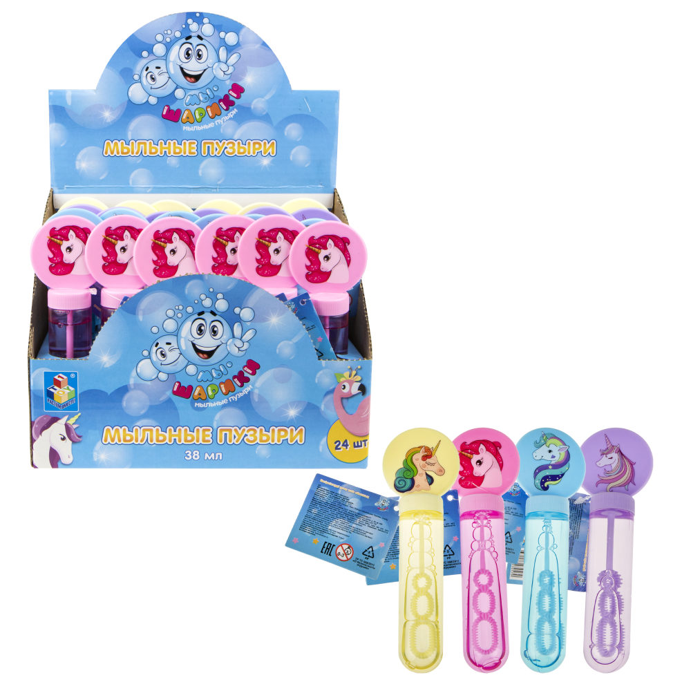 Мыльные пузыри 1TOY "Мы-Шарики!" "Единорог" (38 мл.)