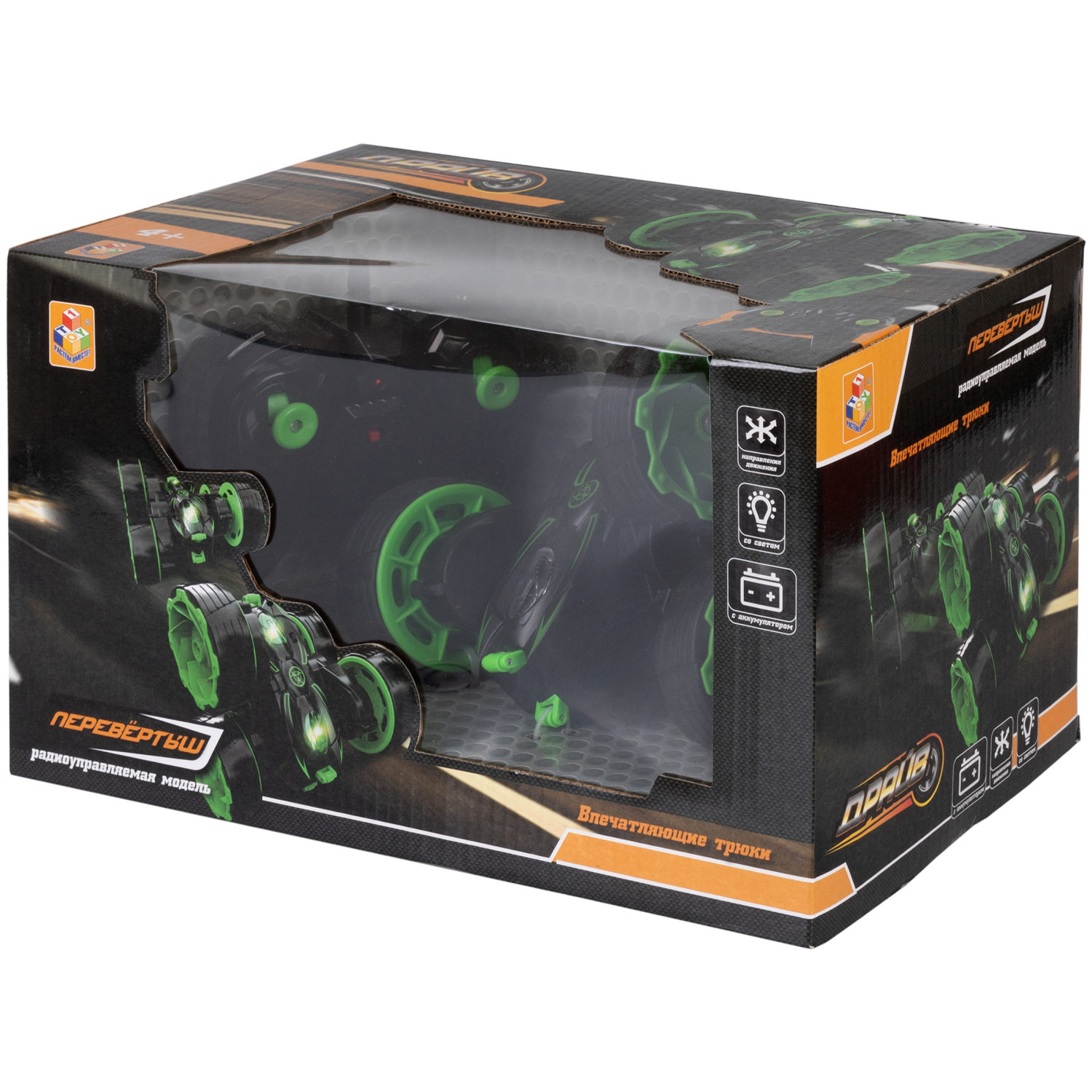 Машинка на пульте управления 1TOY трюковая, перевертыш, трюкач