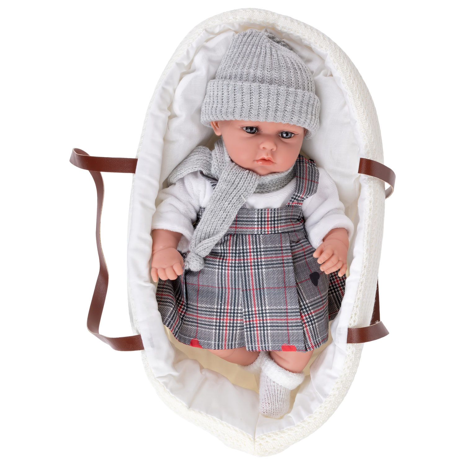 Кукла с люлькой Arias ELEGANCE NIA 33 cм, мягконабивная, с аксессуарами