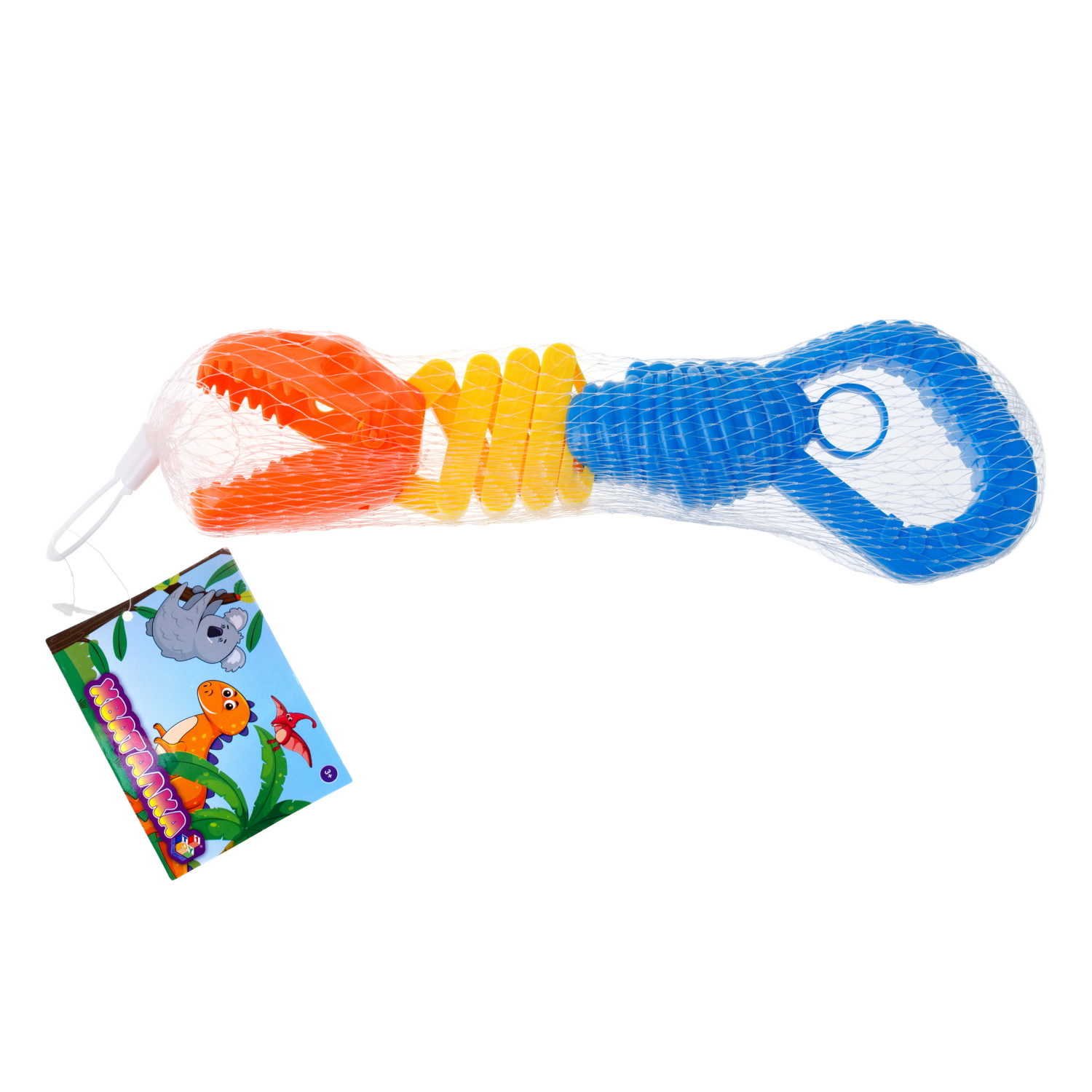 1TOY Хваталка в виде головы животного 24 см., 8 видов в ассорт., бирка, сетка