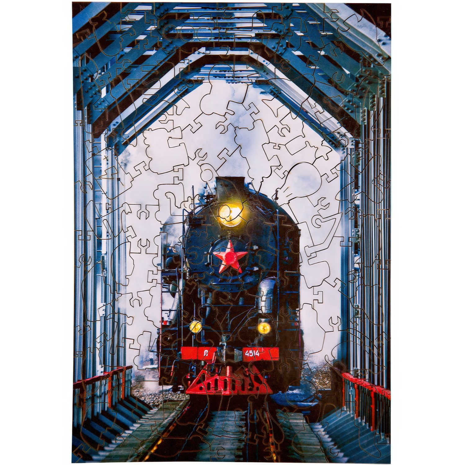 Деревянные пазлы Collection Transport Поезд прибывает, 120 деталей, 28х20 см, 12+