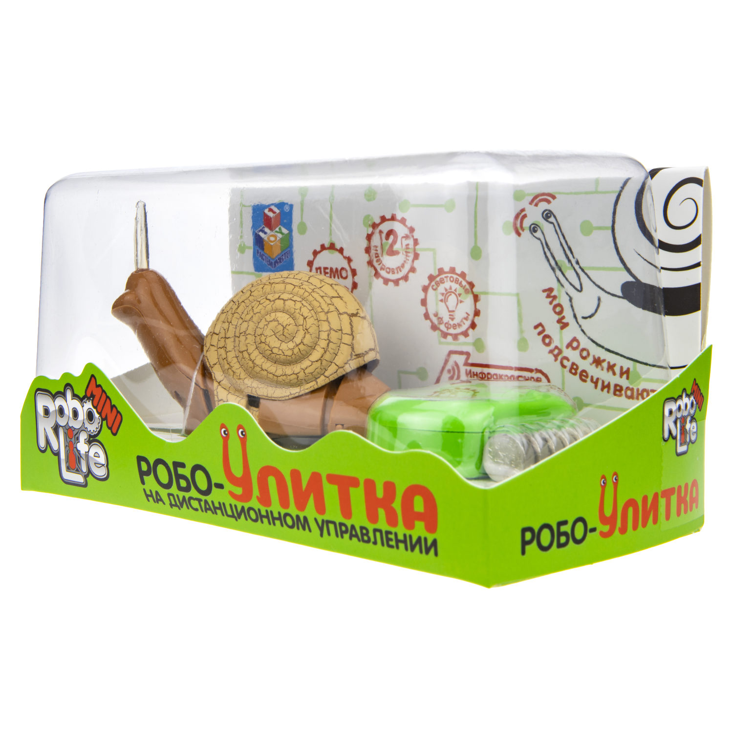 Интерактивная игрушка 1TOY RoboLife Робо- Улитка песочная, на пульте управления, со световыми эффектами