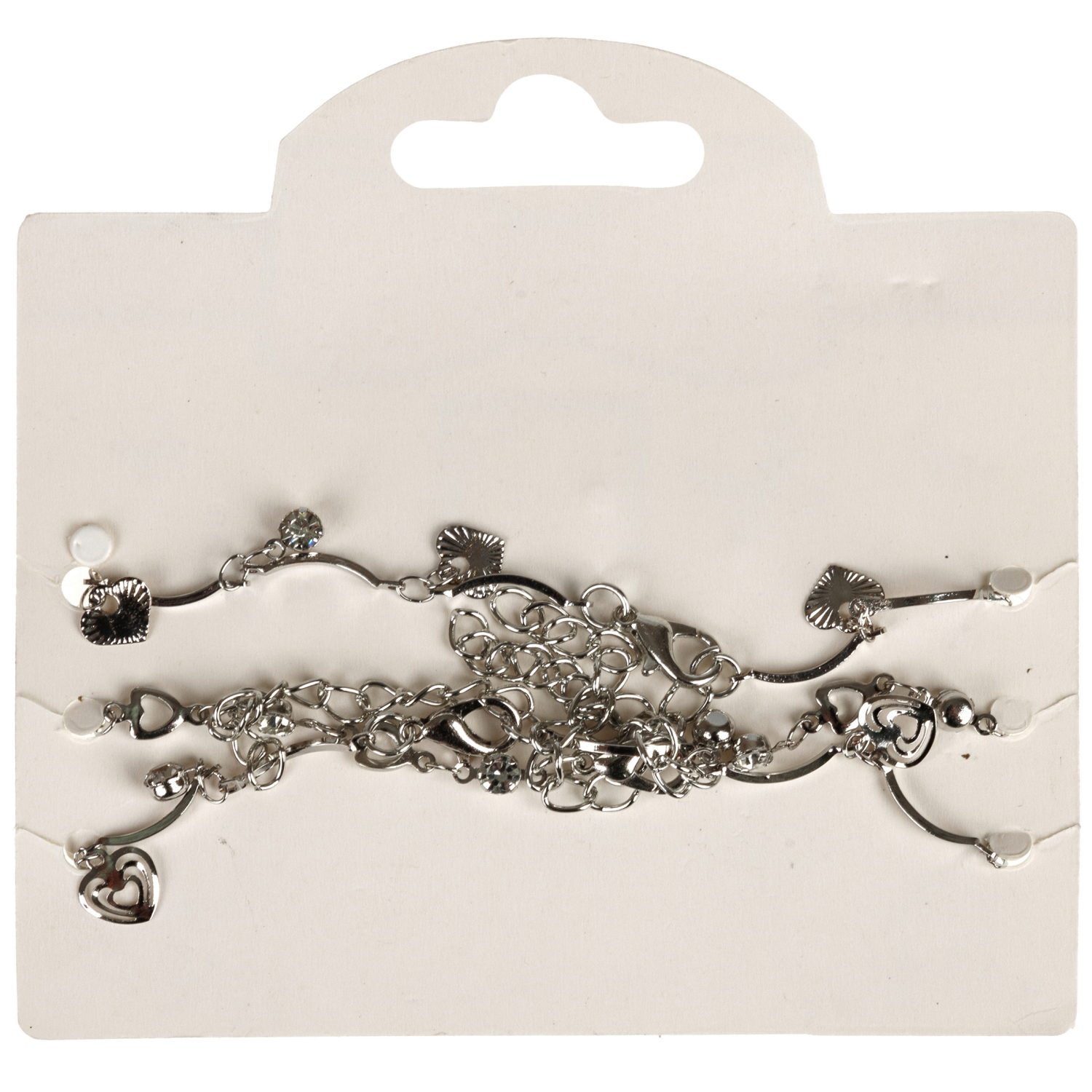 Набор из 3 браслетов-цепочек Lukky Fashion "Сердечки"