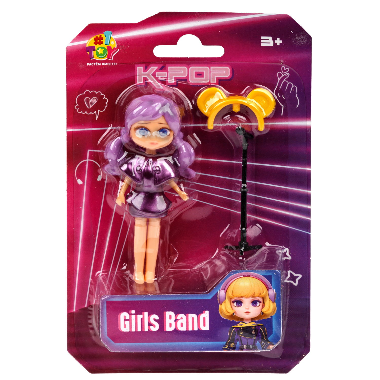 Кукла 1TOY K-POP Girls band с музыкальными инструментами, 30 видов в ассортименте