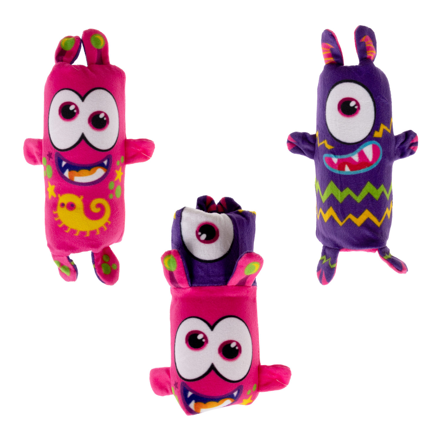 Скользун Вывернушка 2 в 1 1TOY Монстры, плюшевая, игрушка-антистресс для рук