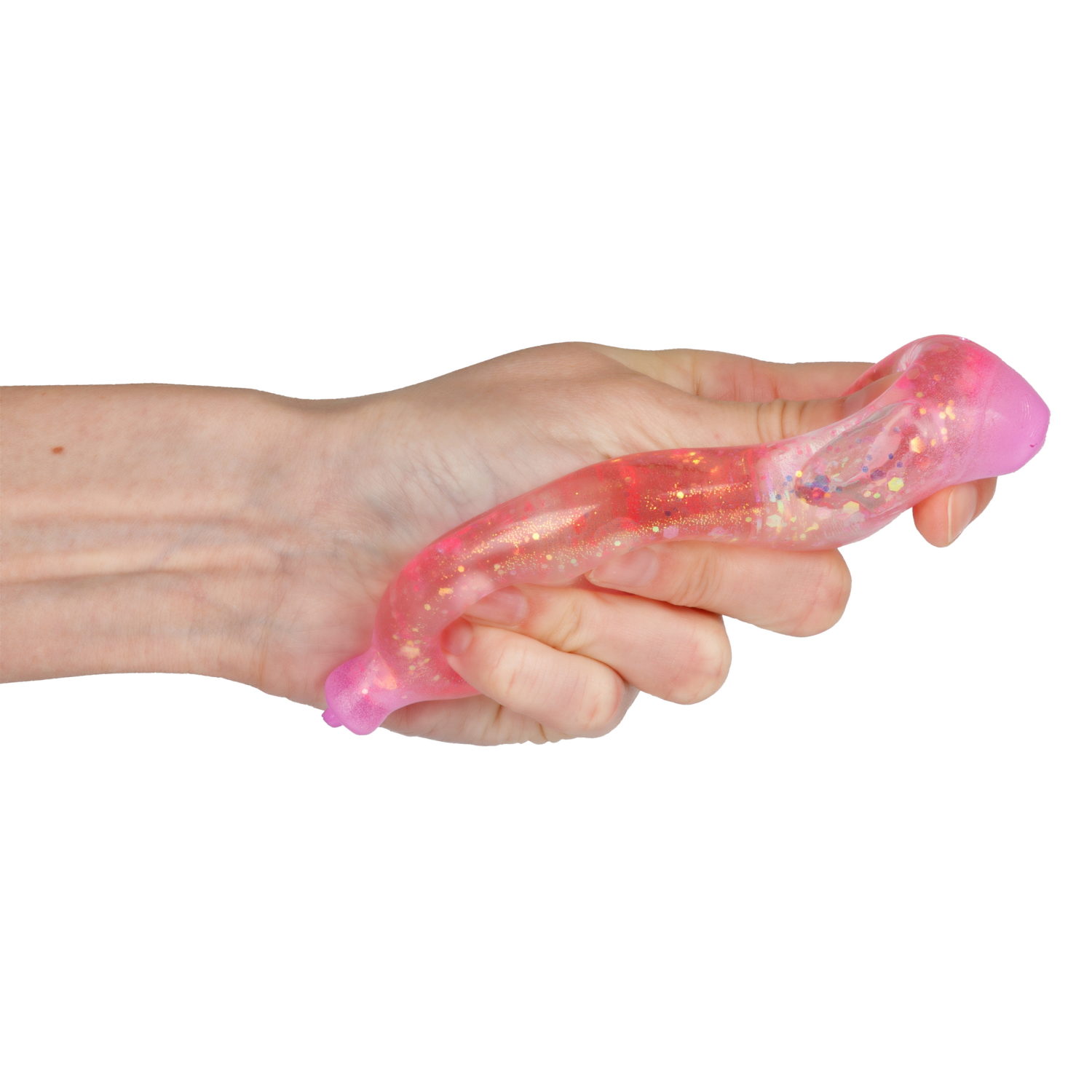 Антистресс-игрушка для рук 1TOY Крутой замес Супергель Банан с блестками, 11 см, 6 цветов в ассортименте