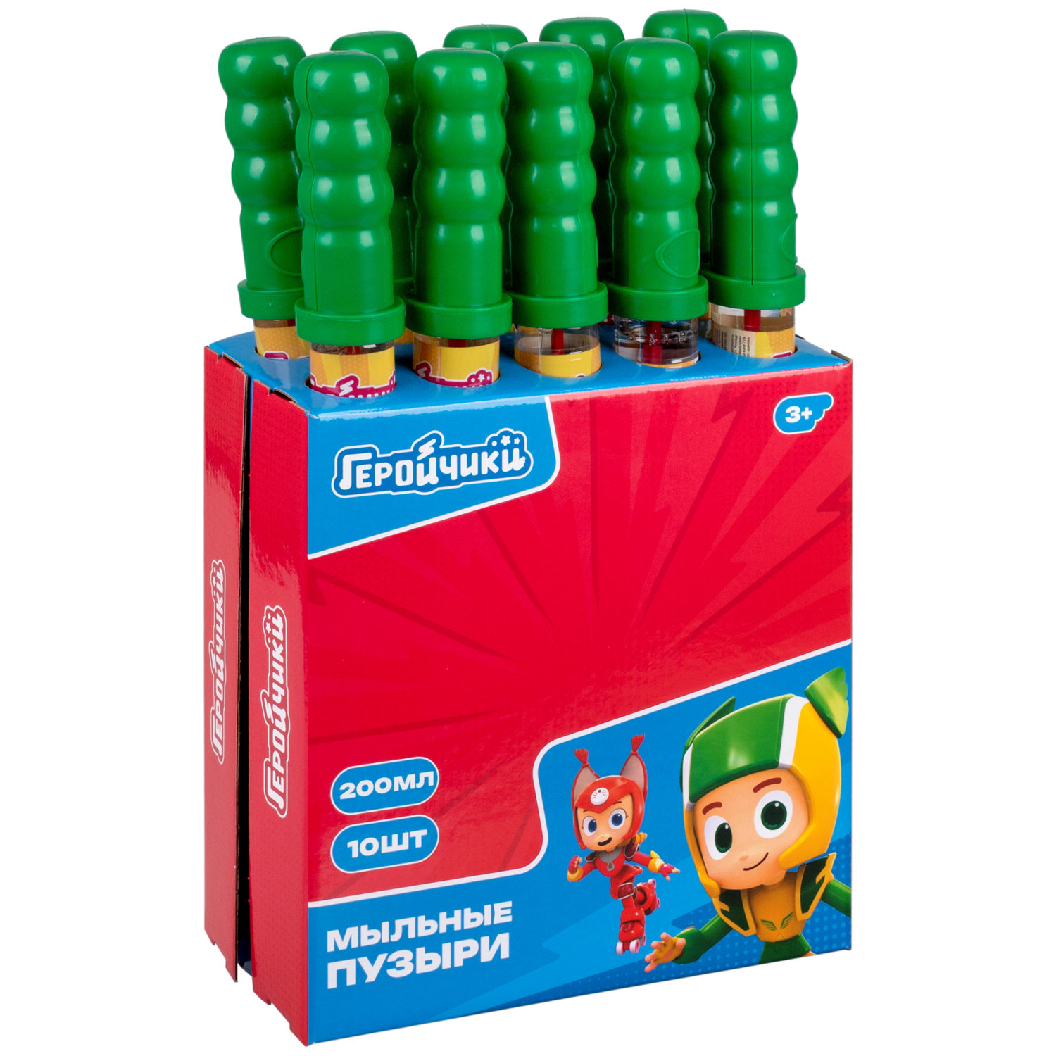 Геройчики, мыл. пуз. колба в термоплёнке 200 мл., 10 шт в д/б (23,5*10,5*38)