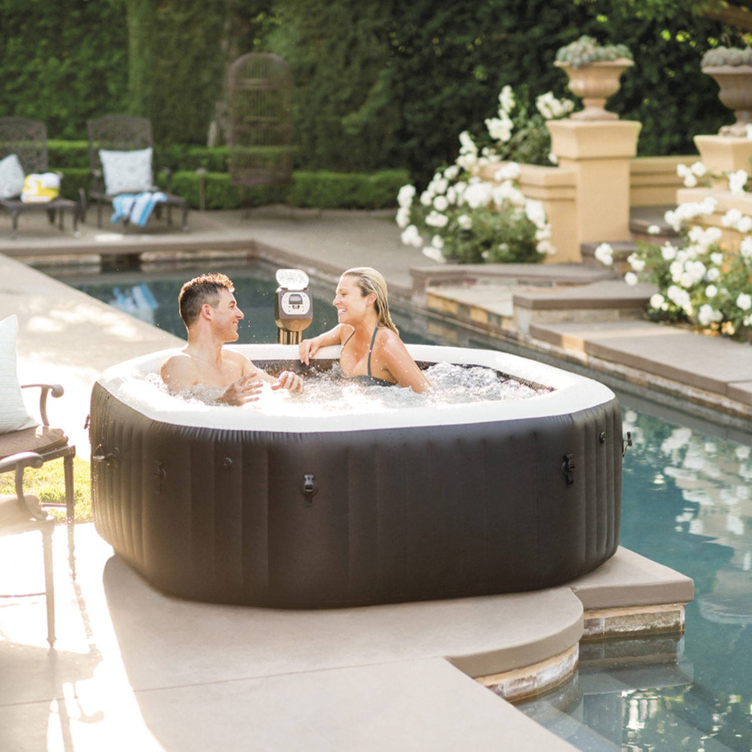 спа-центр восьмиуг., 6 чел. 218х168см, с 2 подголовн. и 2 картдридж. в комплект., 2200/220В