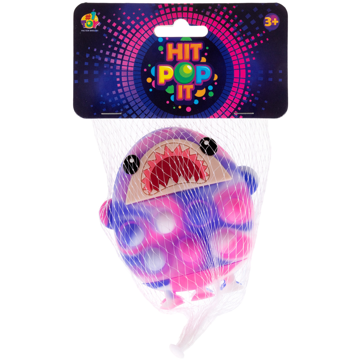 1toy Жмяка Hit Pop It "Акула" на присосках, 8х7х3,5 см, 3 вида в ассортименте