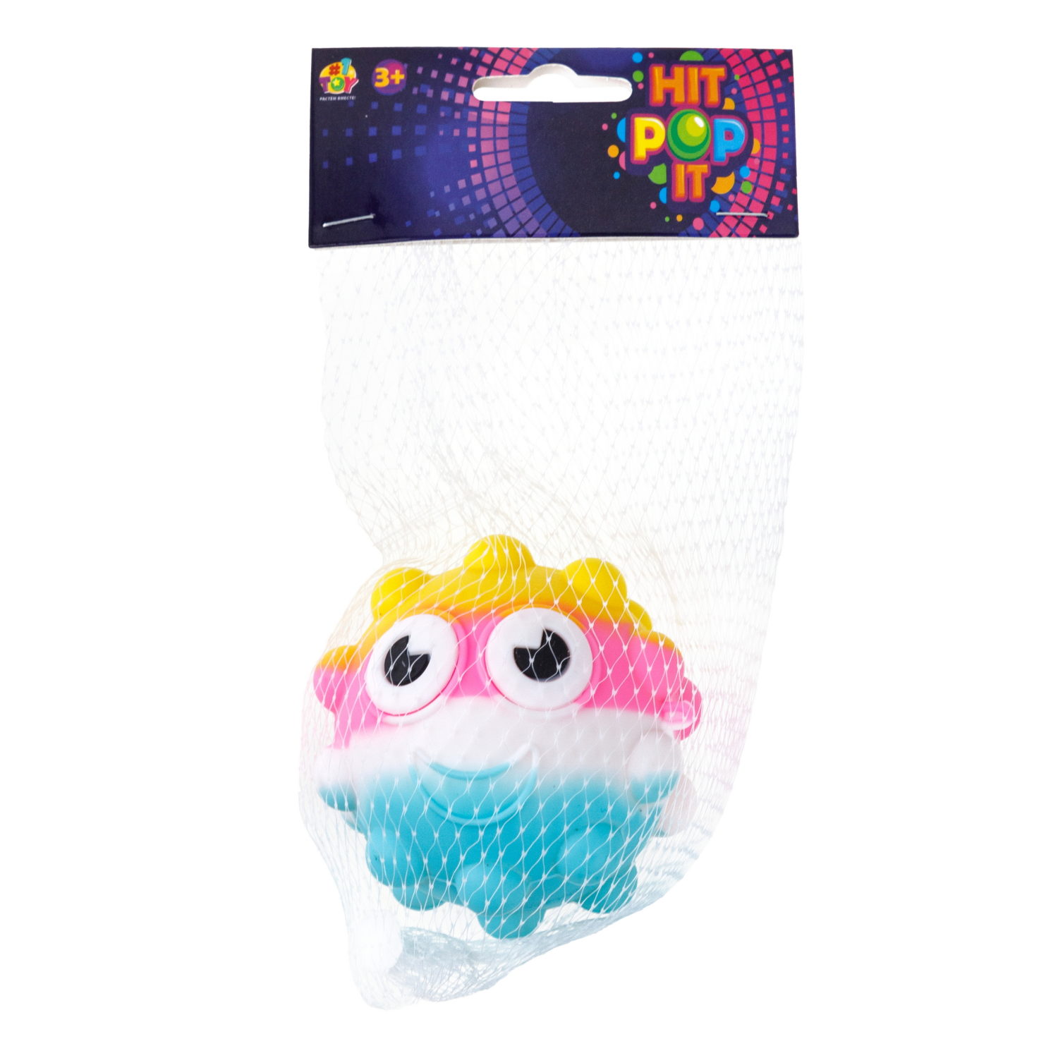 1toy Жмяка Hit Pop It "Смайлик" 7 см, 6 видов, 12 шт. в д/б