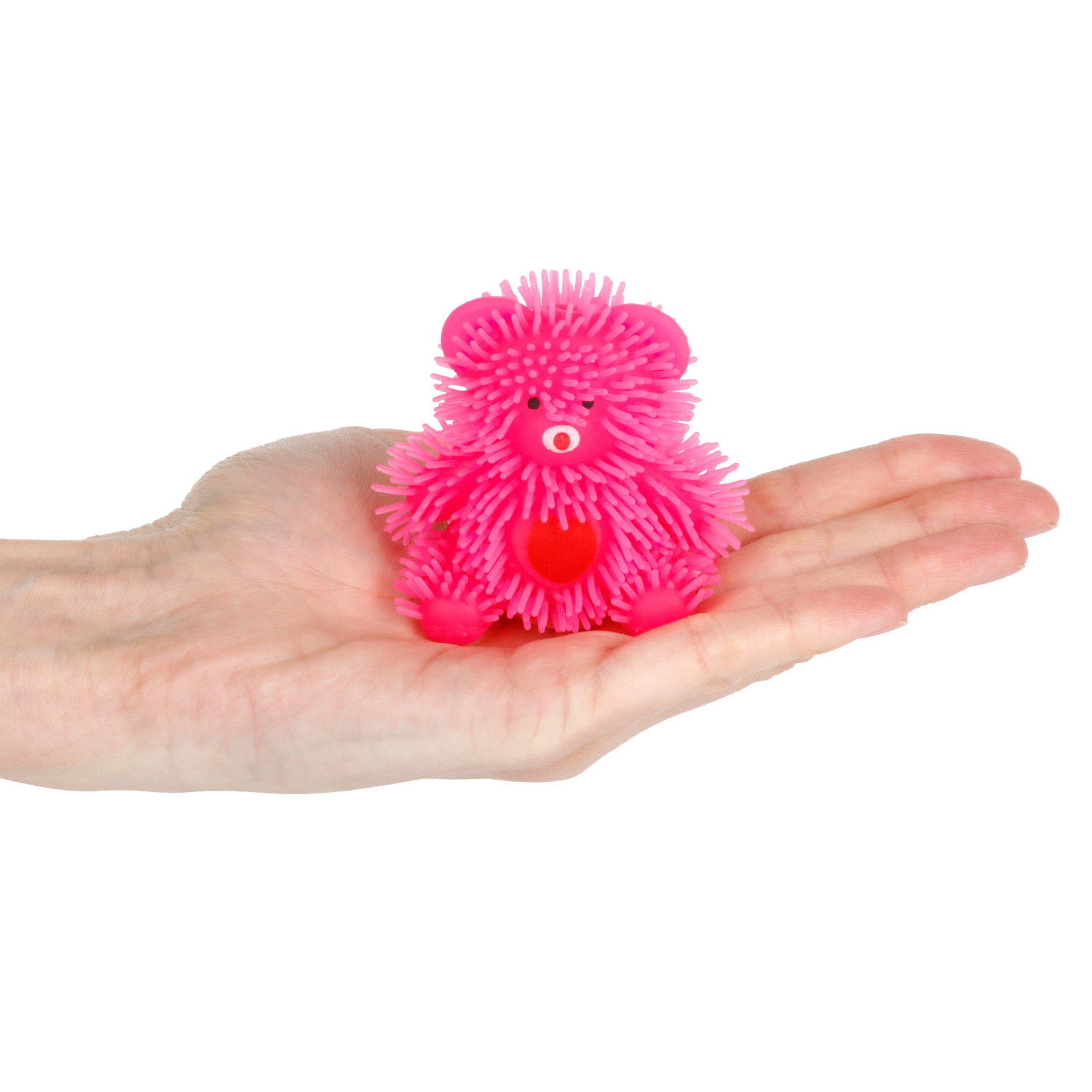 Игрушка-антистресс для рук 1toy Йо-Ёжики, розовый "Медвежонок" 8 см, со светом