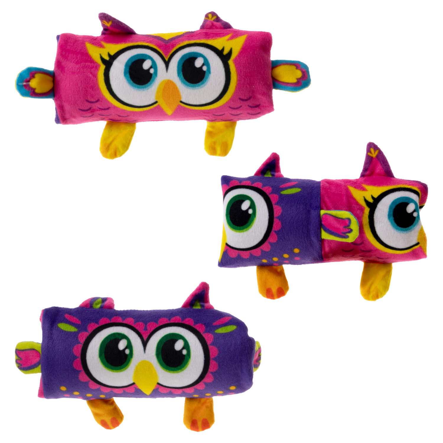 Скользун Вывернушка 2 в 1 1TOY Совы, плюшевая, игрушка-антистресс для рук