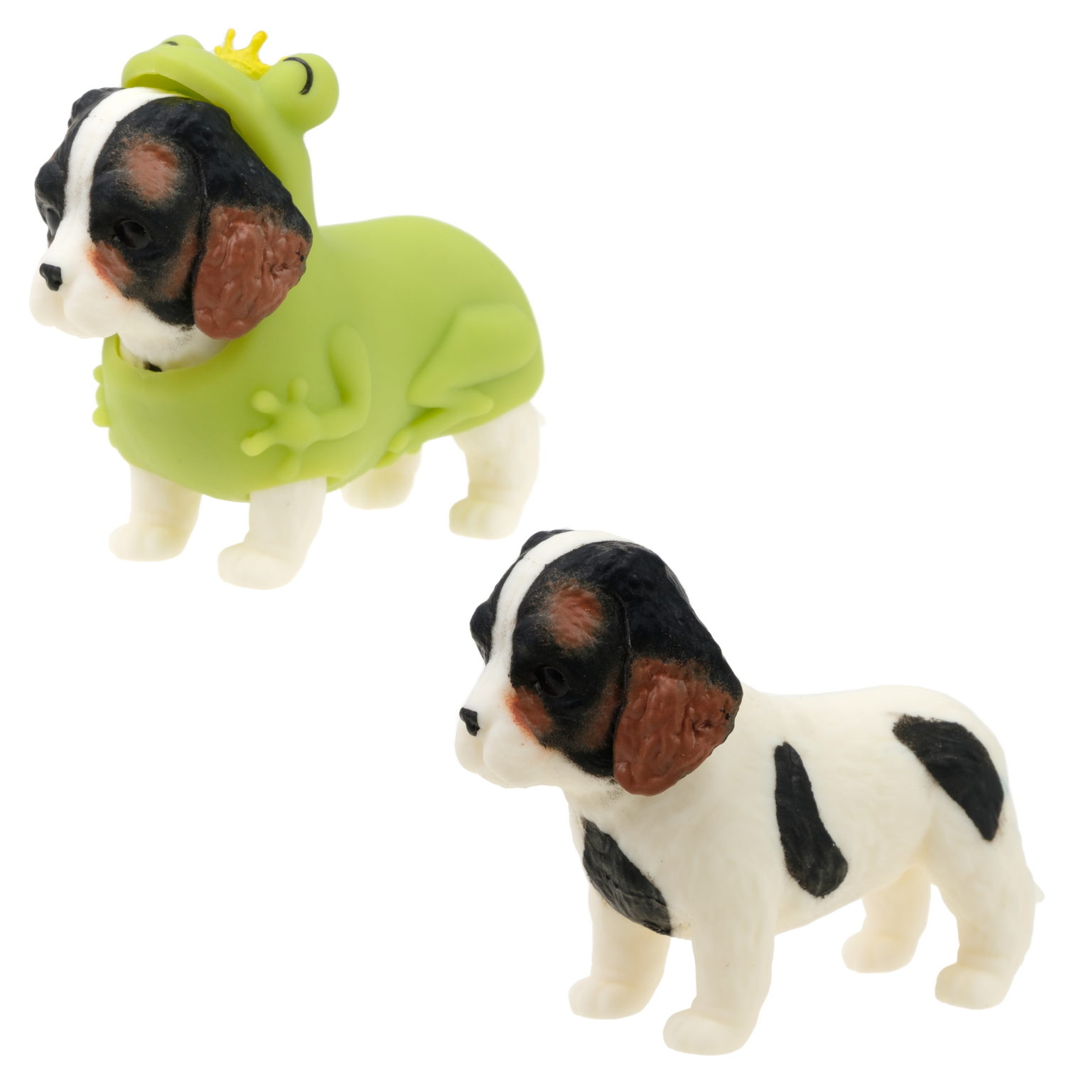 Антистресс игрушка 1TOY Прокачка для собачки серия 3, тянущаяся собачка в костюмчике, тянучка Кавалер-спаниель - лягушка