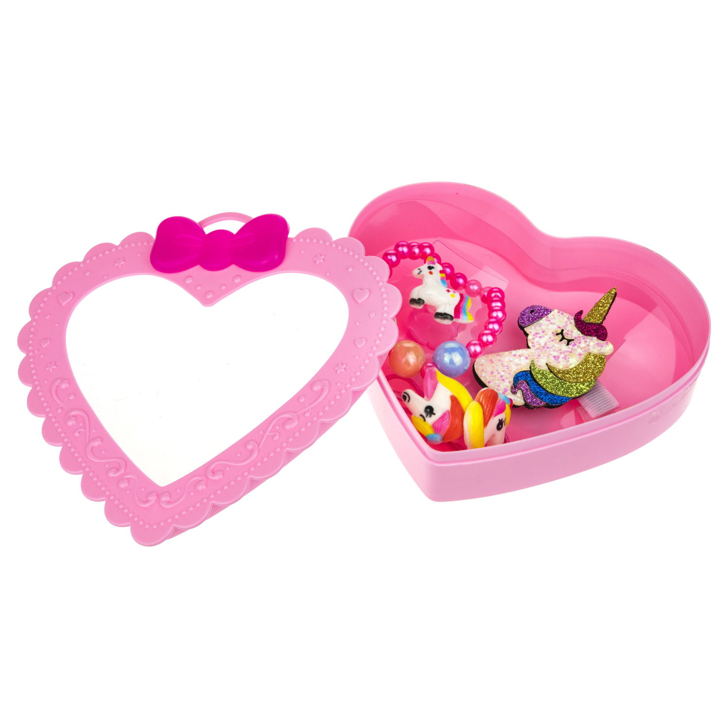 Набор украшений для девочки в шкатулке 1TOY Sweet heart Bijou: колечко, браслет, заколочка, 2 резинки