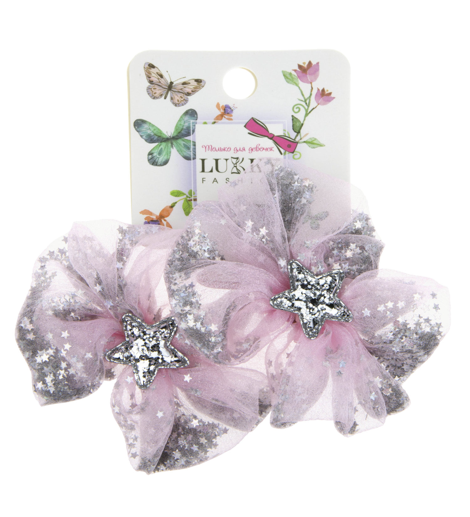 Lukky Fashion резинки для волос бантик с блестками, 2шт