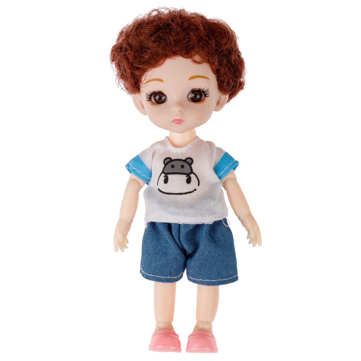 Кукла шарнирная Alisa Kawaii mini 15,2 см, с расчёской, с короткими кудрявыми темными волосами 