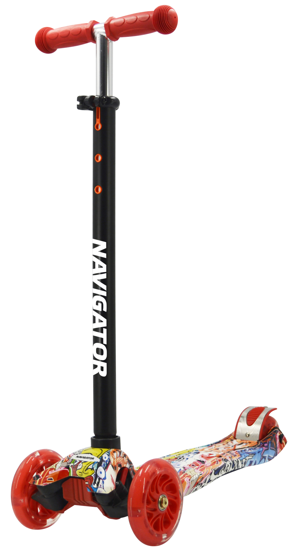 Самокат детский Navigator, трехколесный, кикборд, со светящимися колесами